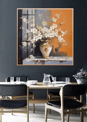 File tranh File gốc in bộ tranh decor treo tường đẹp hoa 5d DC3876 (bản gốc) in lụa dán tường