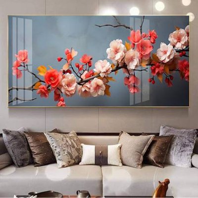 Download file gốc File gốc in bộ tranh decor treo tường đẹp hoa 5d DC4002 (in lụa) hoa lá