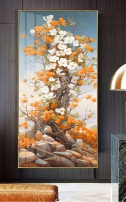 File gốc File gốc in bộ tranh decor treo tường đẹp hoa 5d DC4191 (trang trí) phòng ngủ