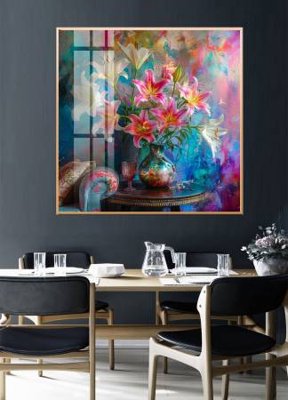File tranh File gốc in bộ tranh decor treo tường đẹp hoa 5d DC4326 (bản gốc) treo phòng ăn