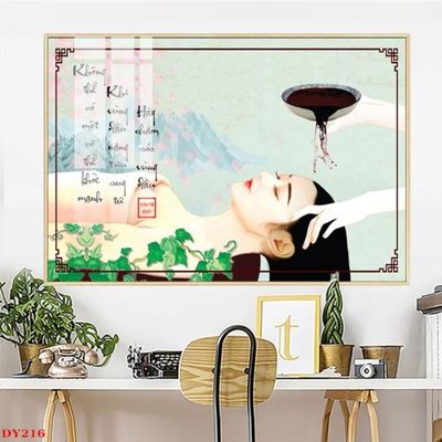 File gốc in tráng gương Tranh trang trí đông y spa môi mi DY216 chi tiết