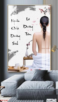 File gốc Tranh trang trí đông y spa môi mi DY230 (in lụa) tranh phong thủy