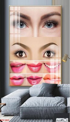Hình ảnh file gốc Tranh trang trí đông y spa môi mi DY283 cho in UV