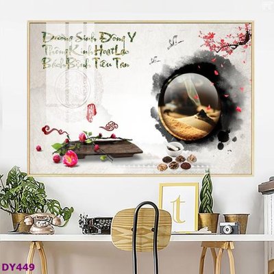 File tranh gốc Tranh trang trí đông y dưỡng sinh spa môi mi DY449 (bản đẹp) độc quyền