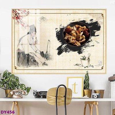 File tranh Tranh trang trí đông y dưỡng sinh spa môi mi DY456 (gốc) chủ đề trừu tượng
