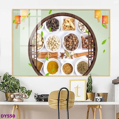 Ảnh gốc Tranh trang trí đông y dưỡng sinh spa môi mi DY550 (nét căng) in mica