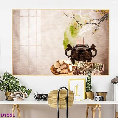 Download file Tranh trang trí đông y dưỡng sinh spa môi mi DY551 (gốc) in mica bàn thờ