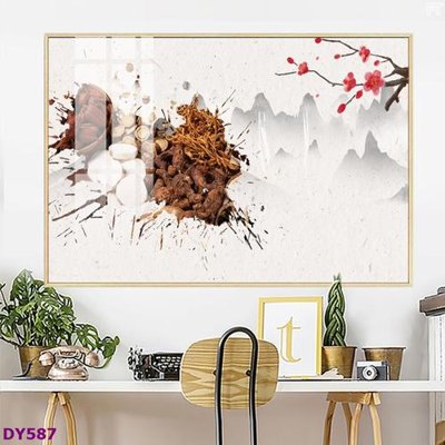 Ảnh gốc Tranh trang trí đông y dưỡng sinh spa môi mi DY587 (độ nét cao) in tráng gương