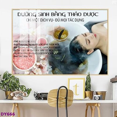 File gốc Tranh trang trí đông y dưỡng sinh spa môi mi DY666 (in lụa) chi tiết cao