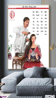 Download file Tranh trang trí đông y dưỡng sinh spa môi mi DY669 (gốc) in mica bàn thờ