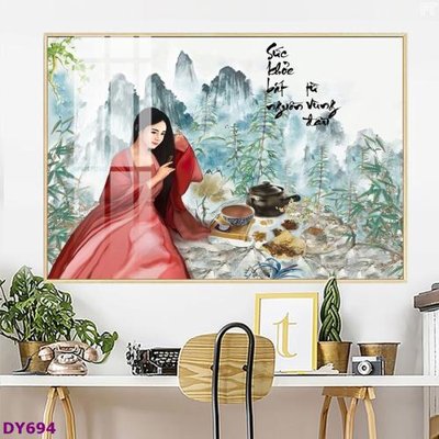 File gốc Tranh trang trí đông y dưỡng sinh spa môi mi DY694 (in ấn) không giới hạn