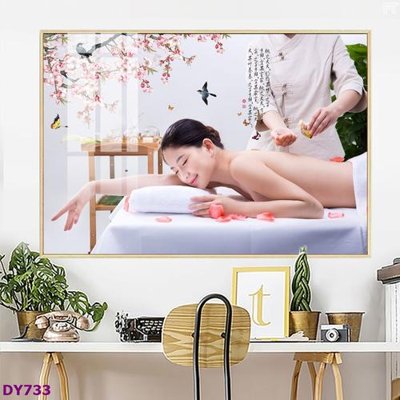Download file gốc Tranh trang trí đông y dưỡng sinh spa môi mi DY733 (in lụa) tranh 3D