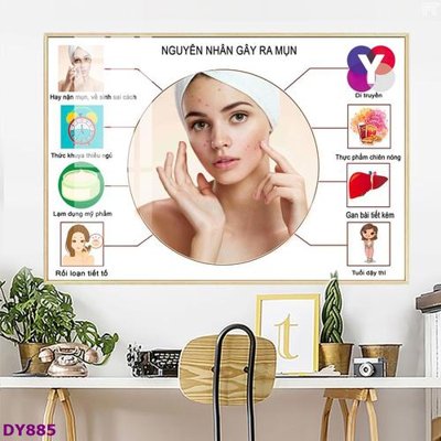 File in trần Tranh trang trí đông y dưỡng sinh spa môi mi DY885 (bản gốc) bầu trời