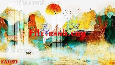 File tranh File gốc in bộ tranh decor treo tráng gương canvas FA1193 (file gốc) chủ đề phong thủy