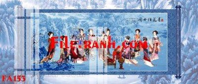 File tranh in mica File gốc in bộ tranh decor treo tráng gương canvas FA153 (độ phân giải cao)