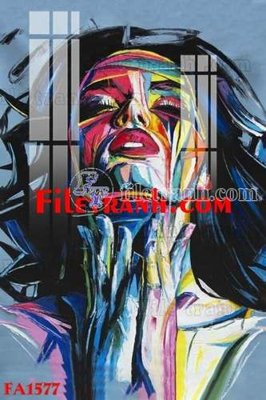 File gốc File gốc in bộ tranh decor treo tráng gương canvas FA1577 (in lụa) hoa văn cổ điển