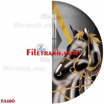 File gốc File gốc in bộ tranh decor treo tráng gương canvas FA160 (in lụa) tranh mã đáo