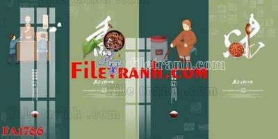 File tranh PSD File gốc in bộ tranh decor treo tráng gương canvas FA1766 chất lượng cao