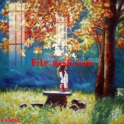 File tranh File gốc in bộ tranh decor treo tráng gương canvas FA1962 (gốc) chủ đề trẻ em