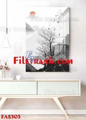 File gốc in ấn File gốc in bộ tranh decor treo tráng gương canvas FA2303 chất lượng vượt trội