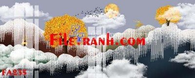 File in trần File gốc in bộ tranh decor treo tráng gương canvas FA235 (bản gốc) bầu trời