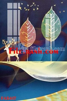 File tranh File gốc in bộ tranh decor treo tráng gương canvas FA2417 (bản gốc) treo phòng ăn