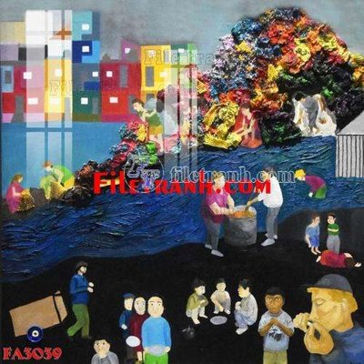 File tranh File gốc in bộ tranh decor treo tráng gương canvas FA3039 (ảnh gốc) không bị mờ