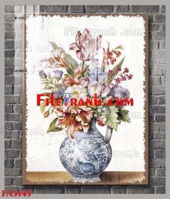 File tranh File gốc in bộ tranh decor treo tráng gương canvas FA3145 (file gốc) chủ đề phong thủy