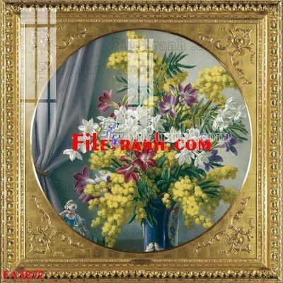 File gốc File gốc in bộ tranh decor treo tráng gương canvas FA3277 (in lụa) tranh mã đáo