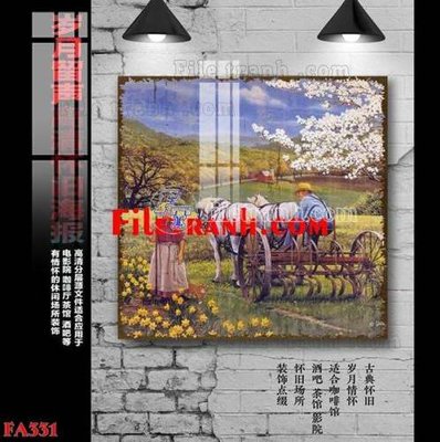 File tranh File gốc in bộ tranh decor treo tráng gương canvas FA331 (bản gốc) treo phòng ăn