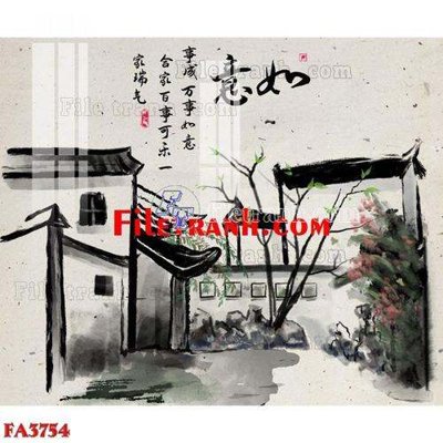 Ảnh gốc File gốc in bộ tranh decor treo tráng gương canvas FA3754 (nét căng) in mica