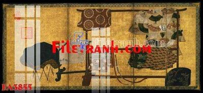 File gốc File gốc in bộ tranh decor treo tráng gương canvas FA3855 (in lụa) hoa văn cổ điển