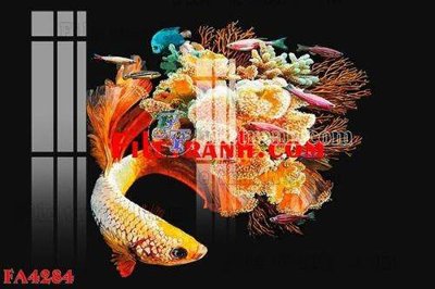 File in mica File gốc in bộ tranh decor treo tráng gương canvas FA4284 (bản gốc) làm vách ngăn