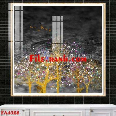 File gốc File gốc in bộ tranh decor treo tráng gương canvas FA4328 (in 3D) cho trang trí