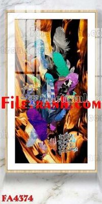 File tranh File gốc in bộ tranh decor treo tráng gương canvas FA4374 (bản gốc) in lụa dán tường