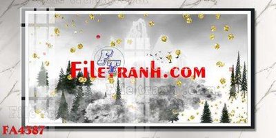 File in mica File gốc in bộ tranh decor treo tráng gương canvas FA4387 (bản gốc) làm vách ngăn