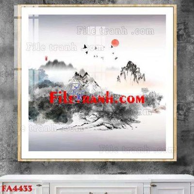 File tranh File gốc in bộ tranh decor treo tráng gương canvas FA4433 (gốc) in trên kính