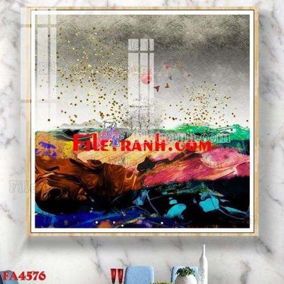 File tranh File gốc in bộ tranh decor treo tráng gương canvas FA4576 (file gốc) chủ đề phong thủy
