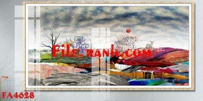File tranh File gốc in bộ tranh decor treo tráng gương canvas FA4628 (bản gốc) in canvas
