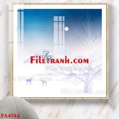 Ảnh gốc File gốc in bộ tranh decor treo tráng gương canvas FA4744 (nét căng) in mica