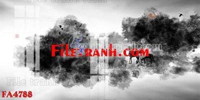 File tranh File gốc in bộ tranh decor treo tráng gương canvas FA4788 (bản gốc) in lụa dán tường