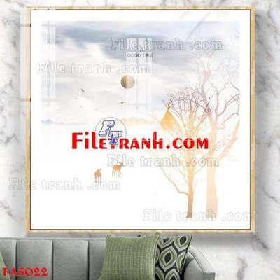 File in trần File gốc in bộ tranh decor treo tráng gương canvas FA5022 (bản gốc) mây trời