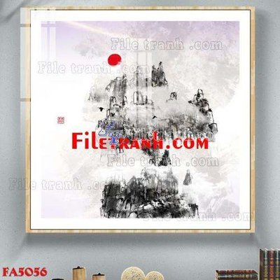 File tranh File gốc in bộ tranh decor treo tráng gương canvas FA5056 (bản gốc) in lụa 5D