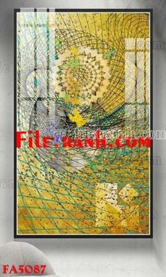 File gốc File gốc in bộ tranh decor treo tráng gương canvas FA5087 (in lụa) họa tiết 3D