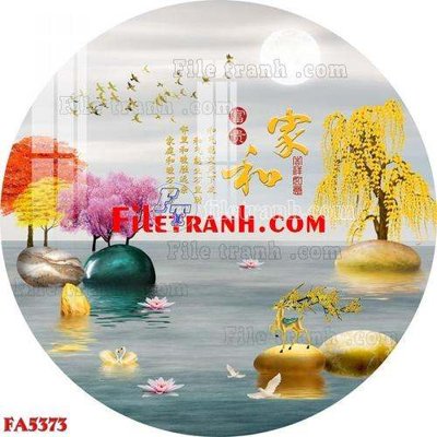 File gốc File gốc in bộ tranh decor treo tráng gương canvas FA5373 (in lụa) tranh phong thủy