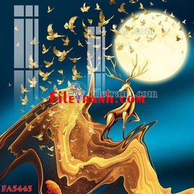 File gốc File gốc in bộ tranh decor treo tráng gương canvas FA5445 (phiên bản chuẩn) để in ấn