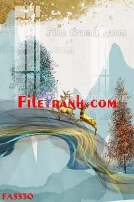 File tranh File gốc in bộ tranh decor treo tráng gương canvas FA5530 (gốc) chủ đề thiên nhiên