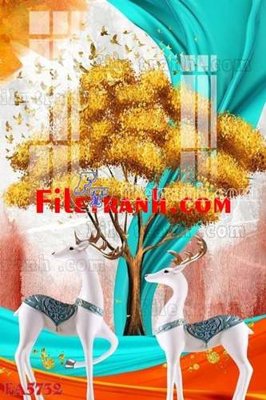 Ảnh gốc File gốc in bộ tranh decor treo tráng gương canvas FA5732 (nét căng) in mica