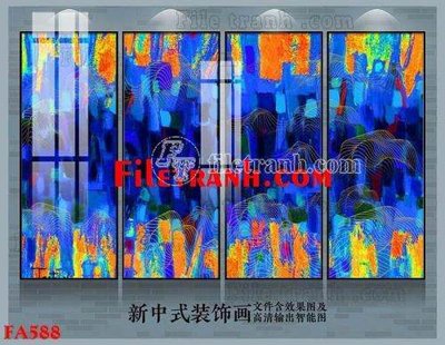 File in ấn File gốc in bộ tranh decor treo tráng gương canvas FA588 (bản gốc) cao cấp