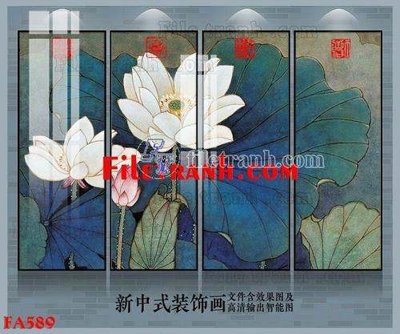 File tranh in trần 3D File gốc in bộ tranh decor treo tráng gương canvas FA589 (ảnh gốc)